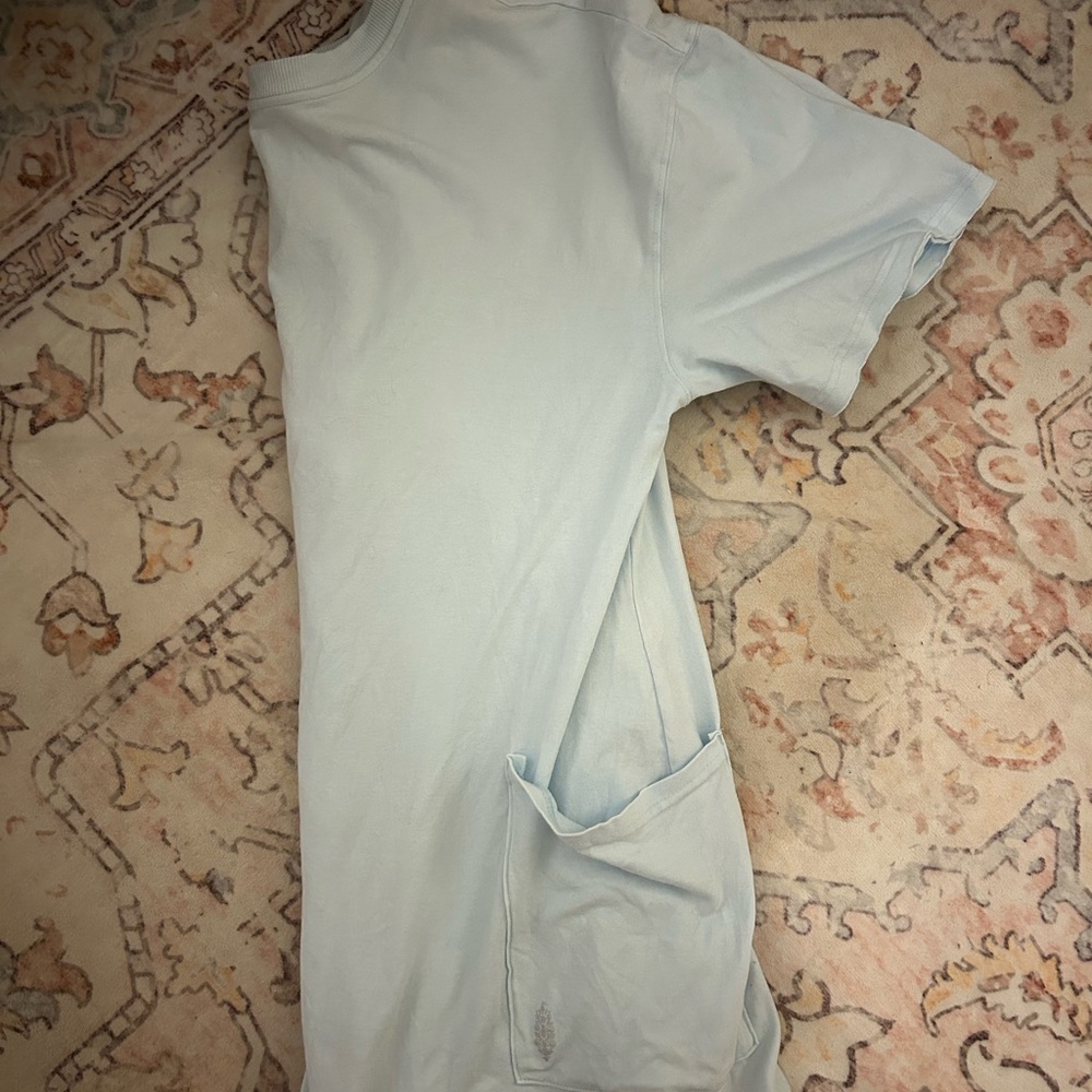Barely Worn Free People Icy Blue Hot Shot Tee Romper - Size Small